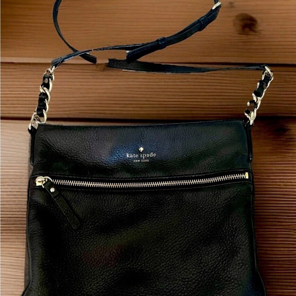 Kate Spade New York Jackson Street Melisse Black Leather Crossbody Handbag